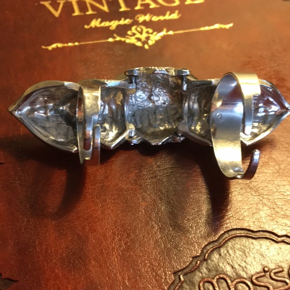 FINGER RING SILVER DIAMOND CRYSTALS - Picture 4 of 6